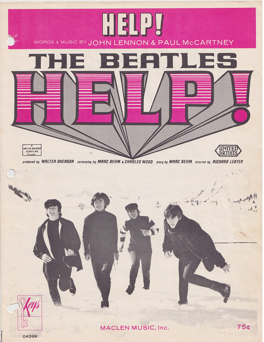 1965 The Beatles "HELP!" Sheet Music